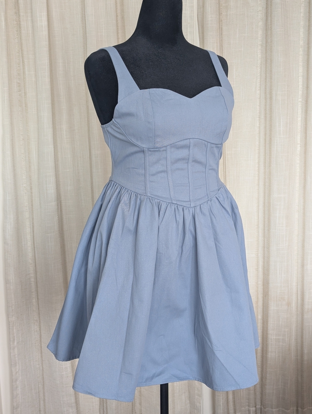 SHEIN Chic Blue Sleeveless Fit and Flare Dress - Picture 4 of 5